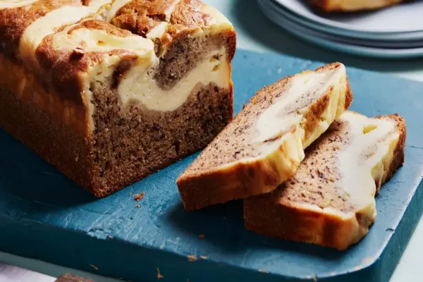 Cheesecake Stuffed Banana Bread