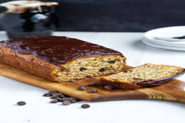 Banana Bread With Chocolate Chips and Chocolate Glaze