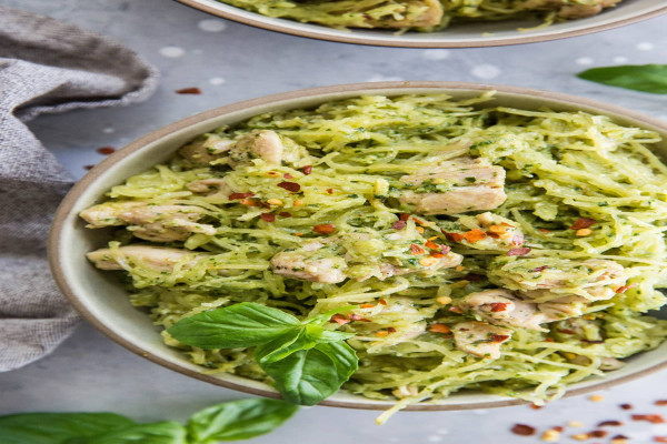 Italian Chicken Pesto with Spaghetti Squash