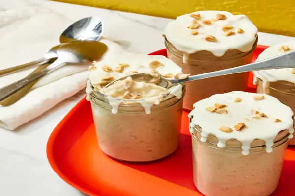 White Chocolate Reeses Peanut Butter Cup Inspired Overnight Oats