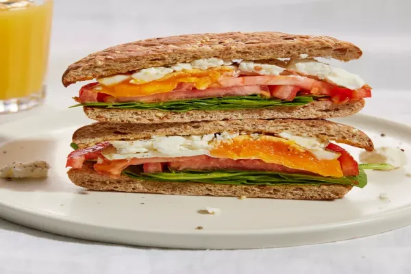 Egg Sandwiches with Rosemary Tomato & Feta