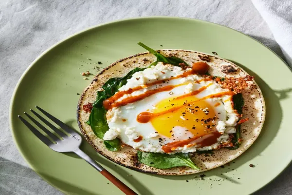 Feta Egg & Spinach Breakfast Taco