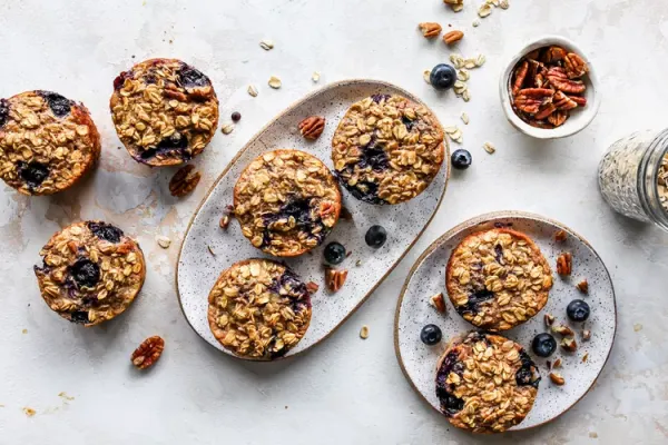 Baked Blueberry & Banana Nut Oatmeal Cups