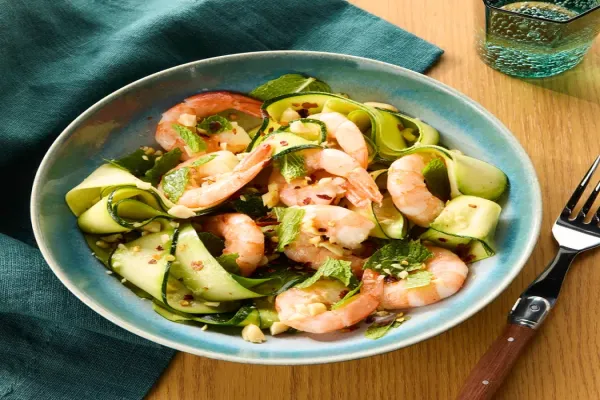 Ginger Soy Zucchini Noodles with Shrimp