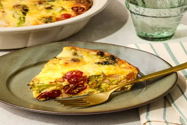 Broccoli Tomato & White Bean Quiche