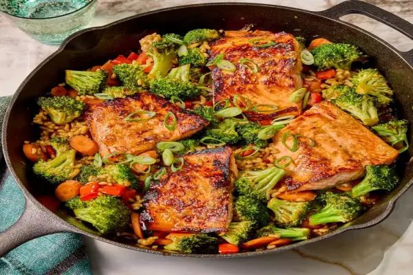Honey Garlic Salmon Skillet