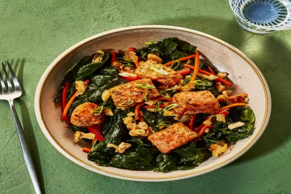 Salmon Salad with Crispy White Beans