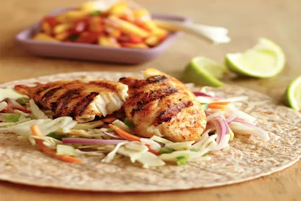 Fish Tacos with Jalapeno Slaw