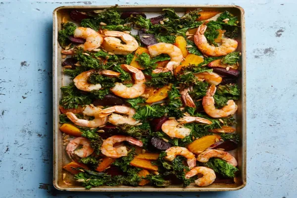 Sheet Pan Shrimp & Beets