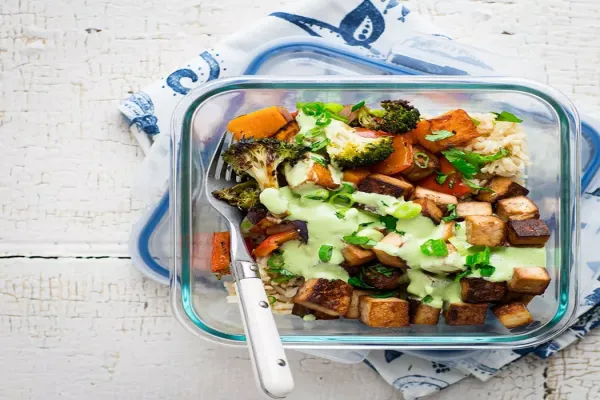 Roasted Veggie & Tofu Brown Rice Bowl