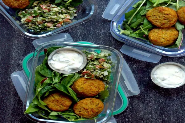 Falafel Tabbouleh Bowls with Tzatziki