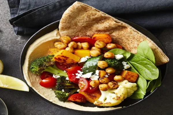 Piled High Vegetable Pitas