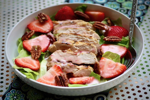 Grilled Chicken Salad with Seasonal Fruit