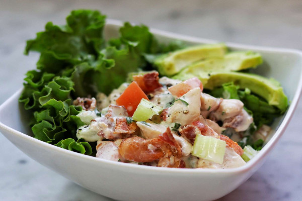 Chicken Salad with Bacon, Lettuce, and Tomato