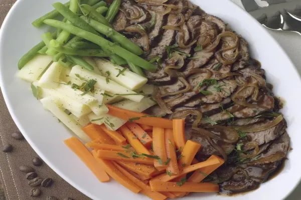 Coffee Braised Pot Roast with Caramelized Onions