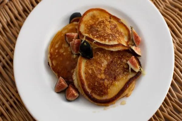 Lemon Ricotta Pancakes with Figs