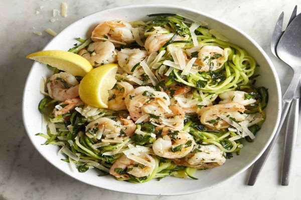 Zucchini Noodle Shrimp Scampi