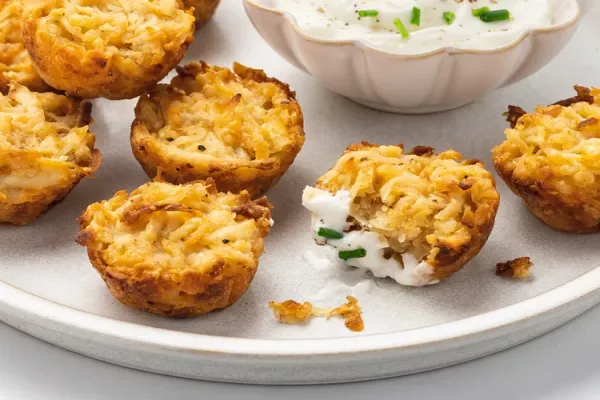 Crispy No Fry Potato Pancake Poppers