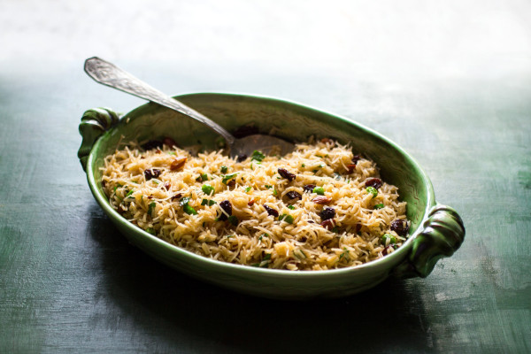 Rice Pilaf with Raisins and Veggies