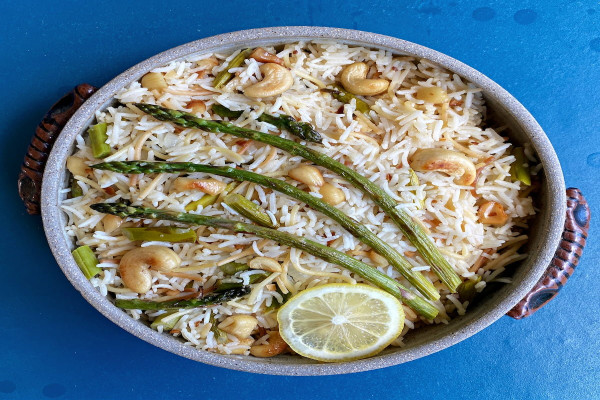 Asparagus Cashew Rice Pilaf