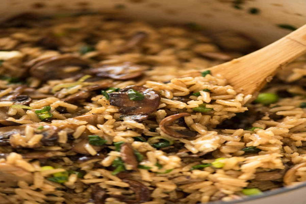 Fresh Mushroom Rice Pilaf