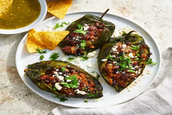 Air Fryer Stuffed Chiles with Pork