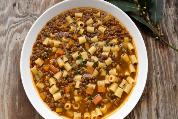 Pasta with Lentil Soup Sauce