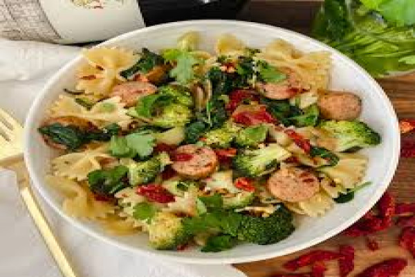 Chicken and Sausage with Bowties