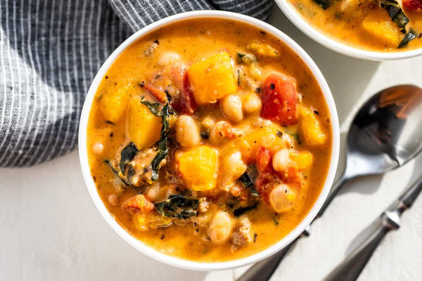 Butternut Squash and Spicy Sausage Soup